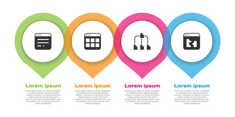 Aufkleber - Set Browser window, files, Folder tree and Broken. Business infographic template. Vector