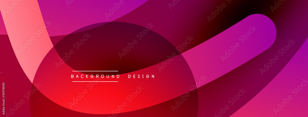 Abstract overlapping lines and circles geometric background with gradient colors