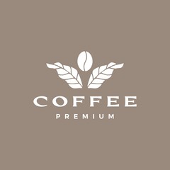 Wall Mural - coffee bean leaf plant logo vector icon illustration