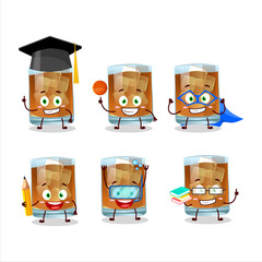 Poster - School student of whiskey cartoon character with various expressions