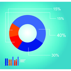 diagram vector image and percentage