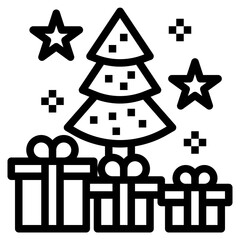 Wall Mural - gift outline style icon
