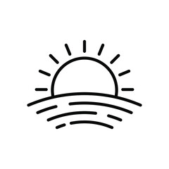 Wall Mural - Sunset icon. Sun line icon. Vector illustration. Sunrise vector icon. Black linear icon