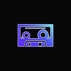 Audio Cassette blue gradient vector icon