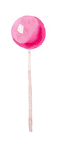 Watercolor Illustration Of Pink Lollipop