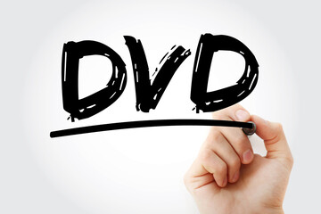 Poster - dvd - digital versatile disk acronym with marker, technology concept background