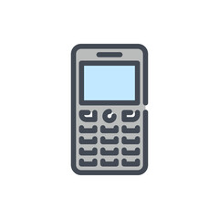 Fototapete - Mobile phone color line icon. Cell phone vector outline colorful sign.