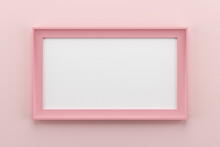 Pink Frame On A Pink Background. 3D Rendering.
