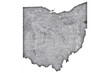 canvas print picture - Karte von Ohio auf verwittertem Beton