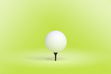 Wall Mural - 3 golf balls with red flag on green background