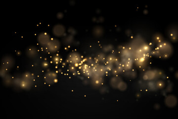 Wall Mural - glowing bokeh lights, sun particles and sparks.