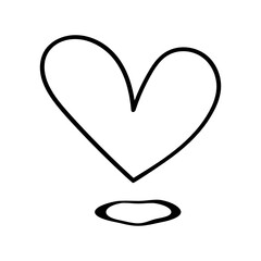 Vector illustration Heart shape icon Hand drawn doodle style