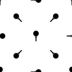 Poster - Seamless pattern of repeated black golf symbols. Elements are evenly spaced and some are rotated. Vector illustration on white background