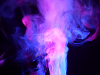 abstract color series. composition of colorful smoke in motion. fusion of purple and blue mist isola