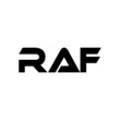 RAF letter logo design with white background in illustrator, vector logo modern alphabet font overlap style. calligraphy designs for logo, Poster, Invitation, etc.