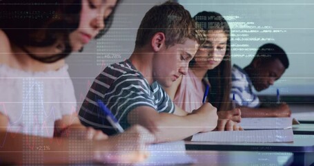 Poster - animation of data processing over students in classroom