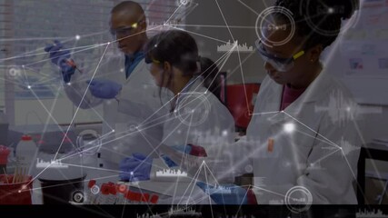Poster - Animation of network of connections over scientists working in laboratory