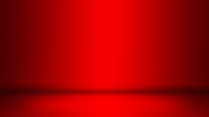 Poster - Red background abstract gradient spotlight room texture background. Studio backdrop wallpaper light room wall color red and empty space.