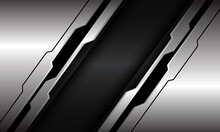 Abstract Silver Black Line Circuit Cyber Slash On Dark Grey Metallic Design Modern Luxury Futuristic Technology Background Vector Illustration.