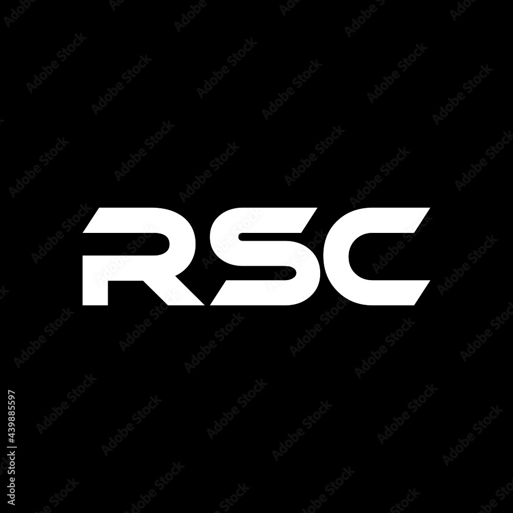 RSC letter logo design with back background in illustrator, vector logo ...