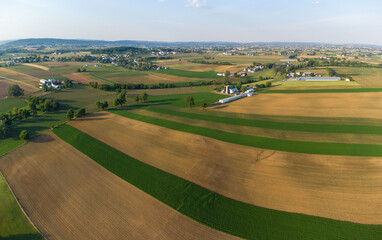 Wall Mural - Aerial View of Farm and Farmland