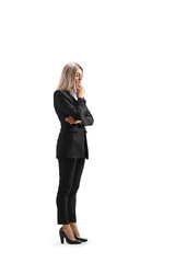 Canvas Print - Full length shot of a pensive young businesswoman thinking