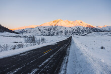 Snow Mountain With Road