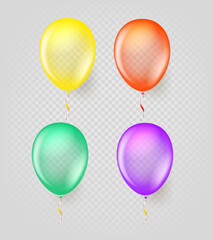 Poster - Color air balloons vector set