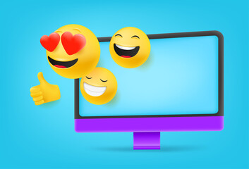 Poster - Computer with different emoji. i like it concept
