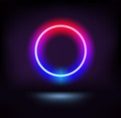 Poster - Dark stage with vibrant neon circle