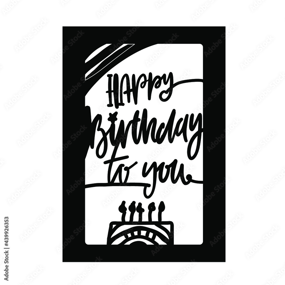 Happy birthday card. Hand lettering illustration Stock Vector | Adobe Stock