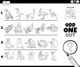 Fototapeta  - odd one out character picture coloring book page