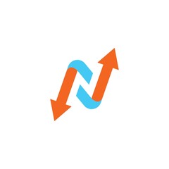 n Letter arrow Template Vector Illustration design