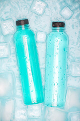 Canvas Print - Cold drinks in cold summer bottles