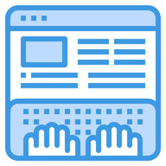 Article blue outline icon