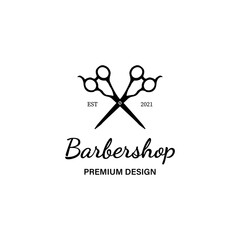 barbershop design vintage logo minimalist illustration premium quality