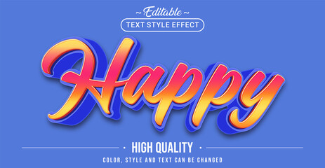 Poster - Editable text style effect - Happy text style theme.