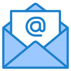 Wall Mural - email blue style icon