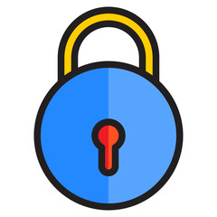 lock color line style icon