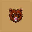 © silvertown - modern logo bear head , grizzly head logo mascot