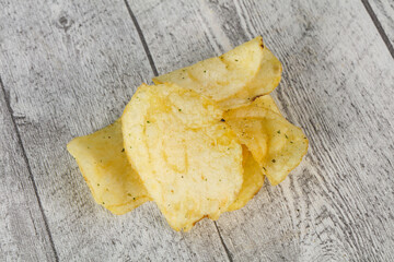 Wall Mural - Natural potato salted chips heap