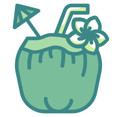 coconut blue line icon