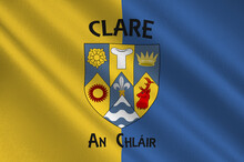 Flag Of County Clare In Munster Of Ireland