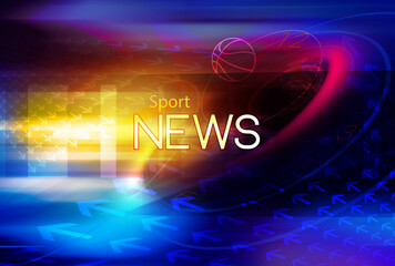 Wall Mural - 3D rendering graphical digital sport news background with news text