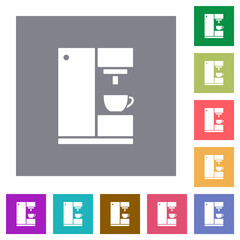 Poster - Coffee machine square flat icons