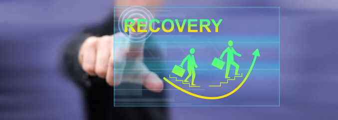 Sticker - Man touching a recovery concept