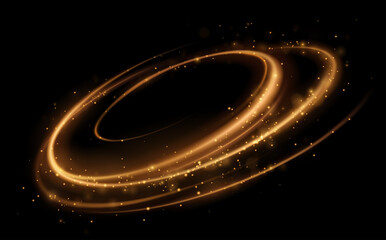 Wall Mural - abstract golden light lines with sparks and glow effect