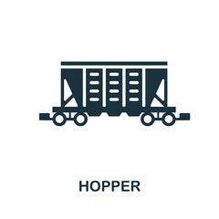 Hopper flat icon. Colored filled simple Hopper icon for templates, web design and infographics