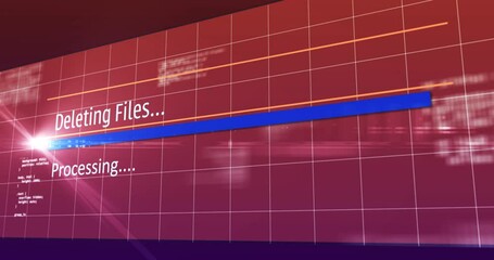 Poster - animation of deleting files text digital interface flickering on screen