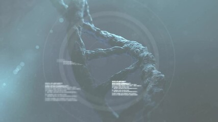 Poster - animation of dna strand and scientific data processing